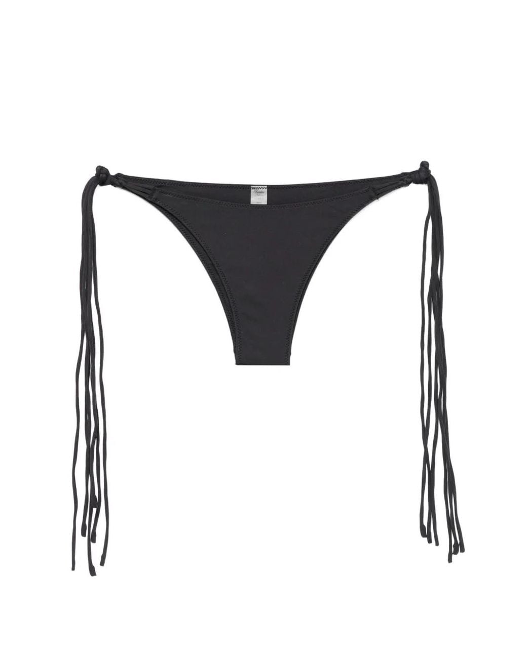 Frankie's Bikinis Black X Jennie Camille Fringe-Detail Bikini Bottoms