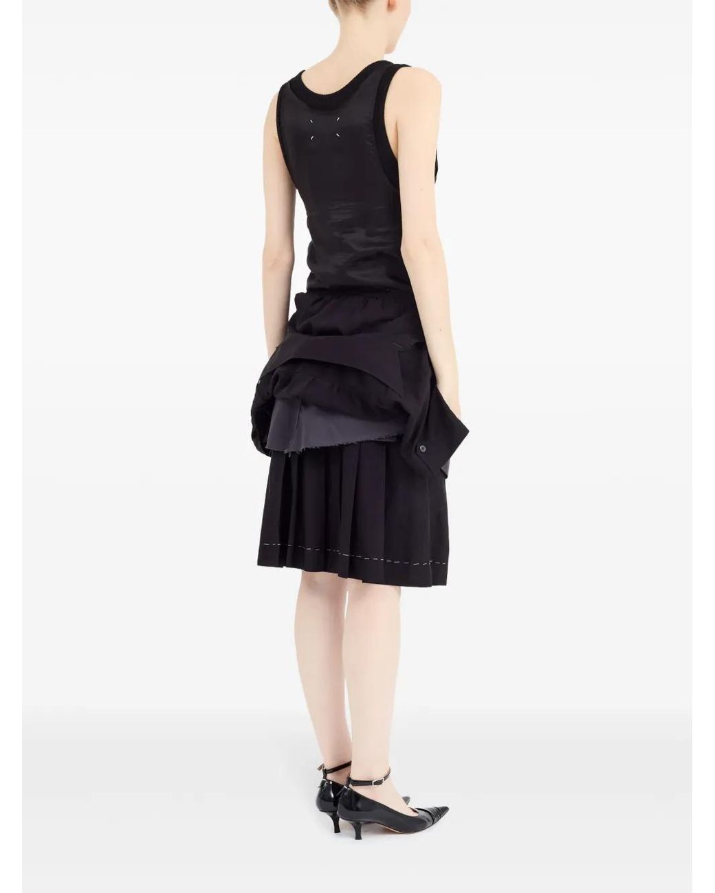 Maison Margiela Black Layered Midi Dress