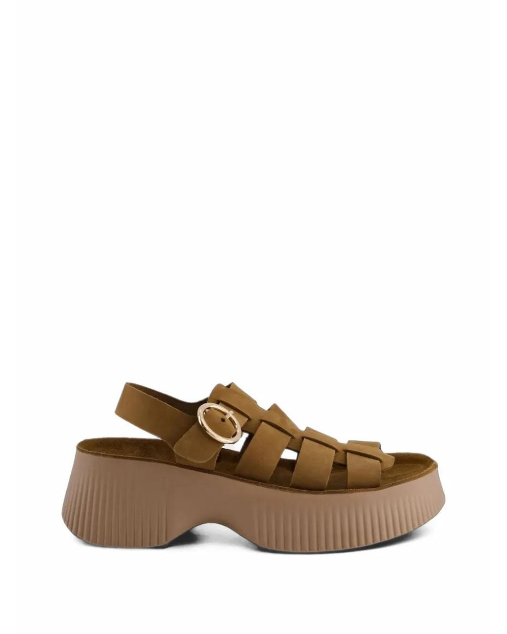 FANTASY SANDALS Brown Avril Buckle-Fastening Caged Sandals