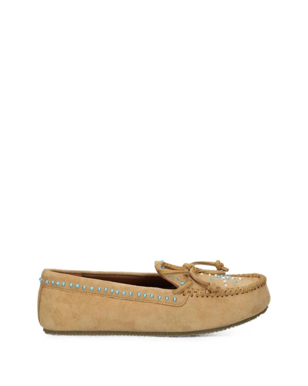 De Siena Shoes White Bead-Embellished Leather Loafers