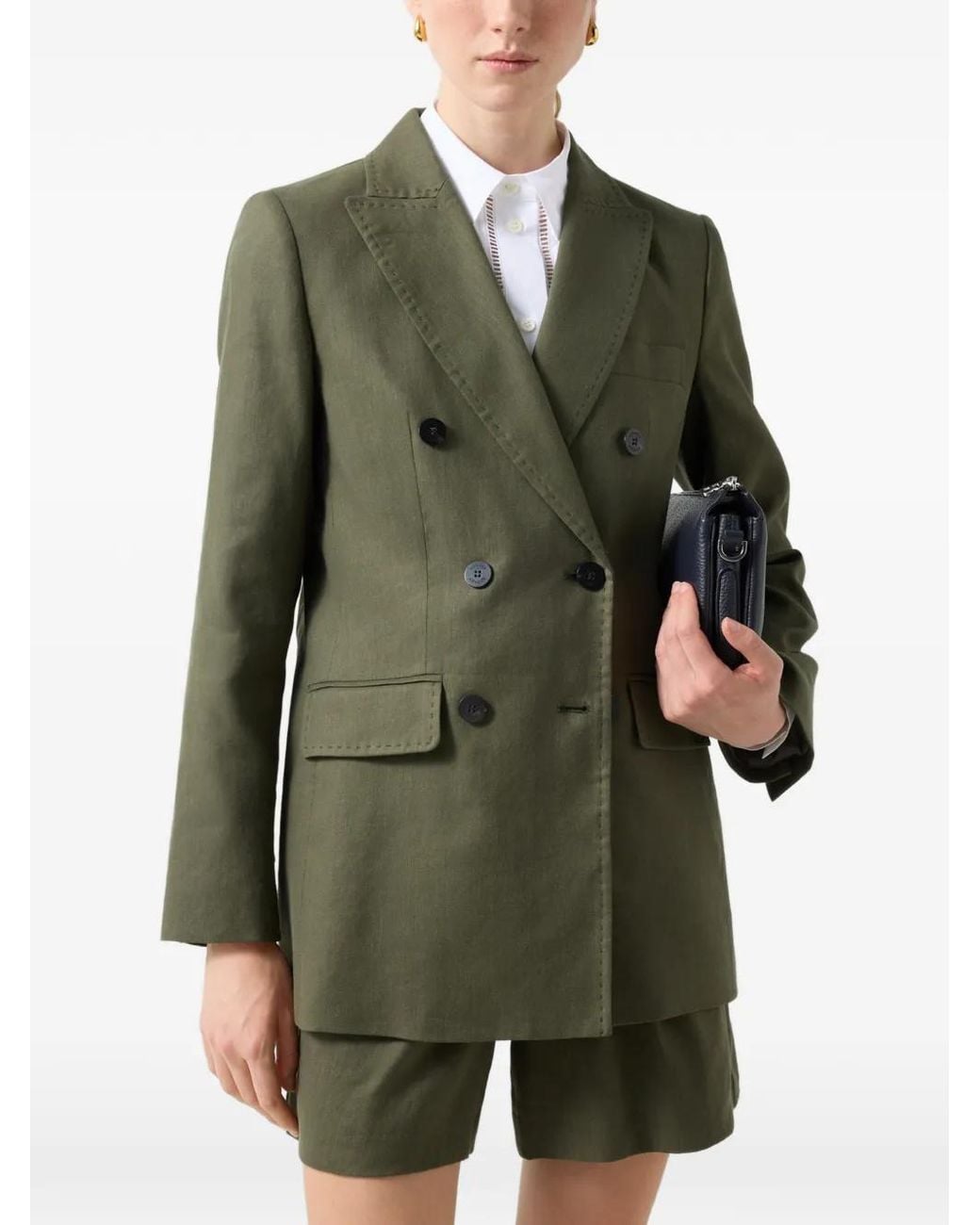 Bogner Green Hillary Double-Breasted Blazer