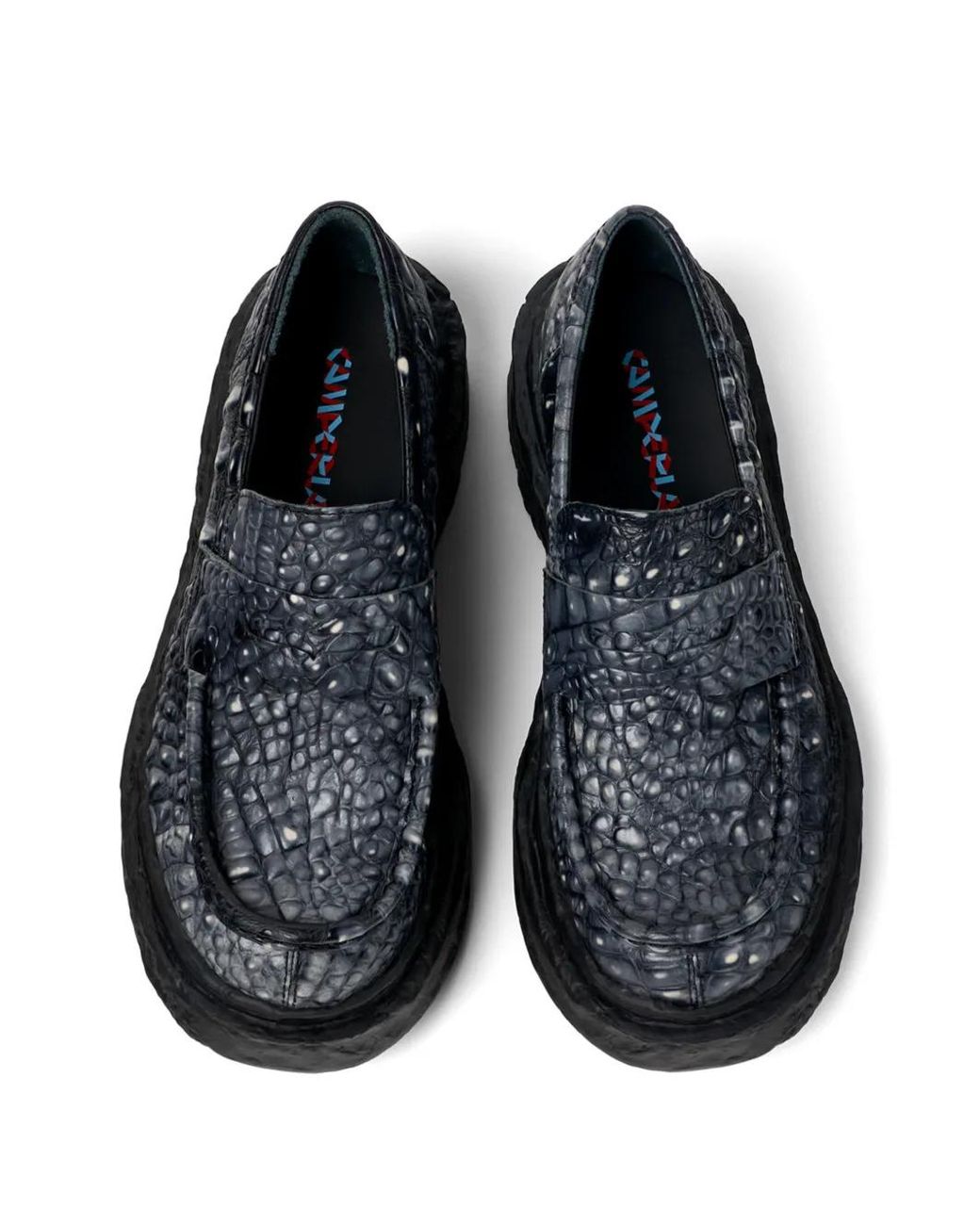 CAMPERLAB Black Vamonos Croc-Effect Leather Loafers