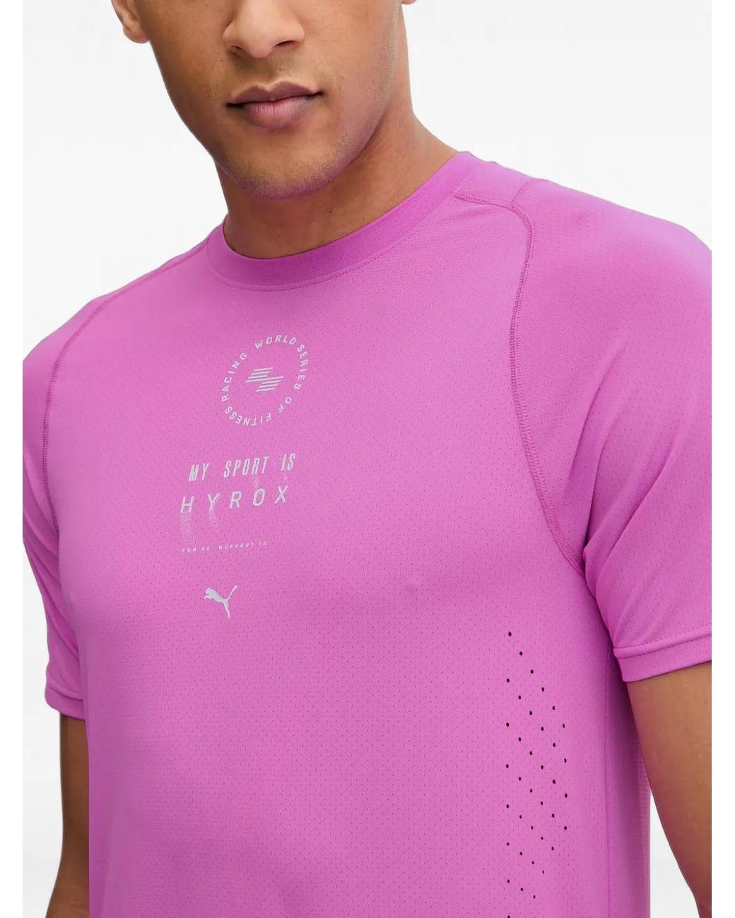 PUMA Purple X Hyrox Dryelite Logo-Print T-Shirt for men