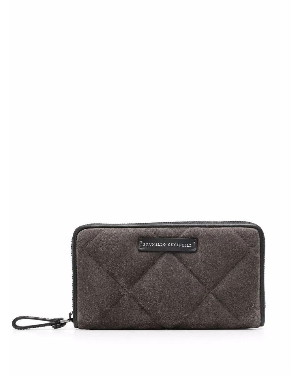 Cartera Con Efecto Acolchado Brunello Cucinelli de color Gray