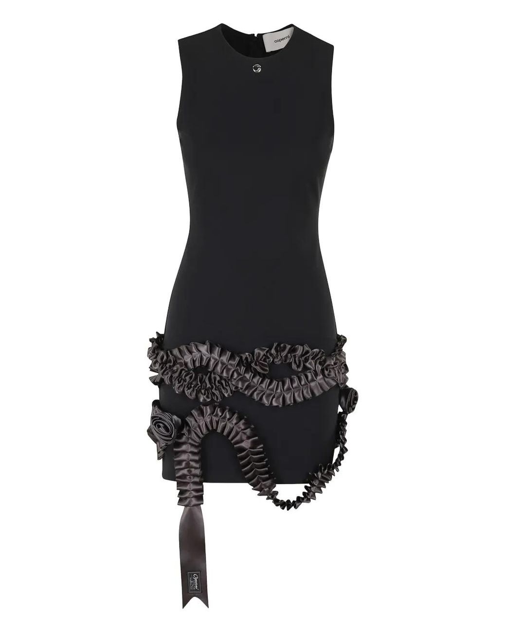 Coperni Black Ribbon Mini Dress