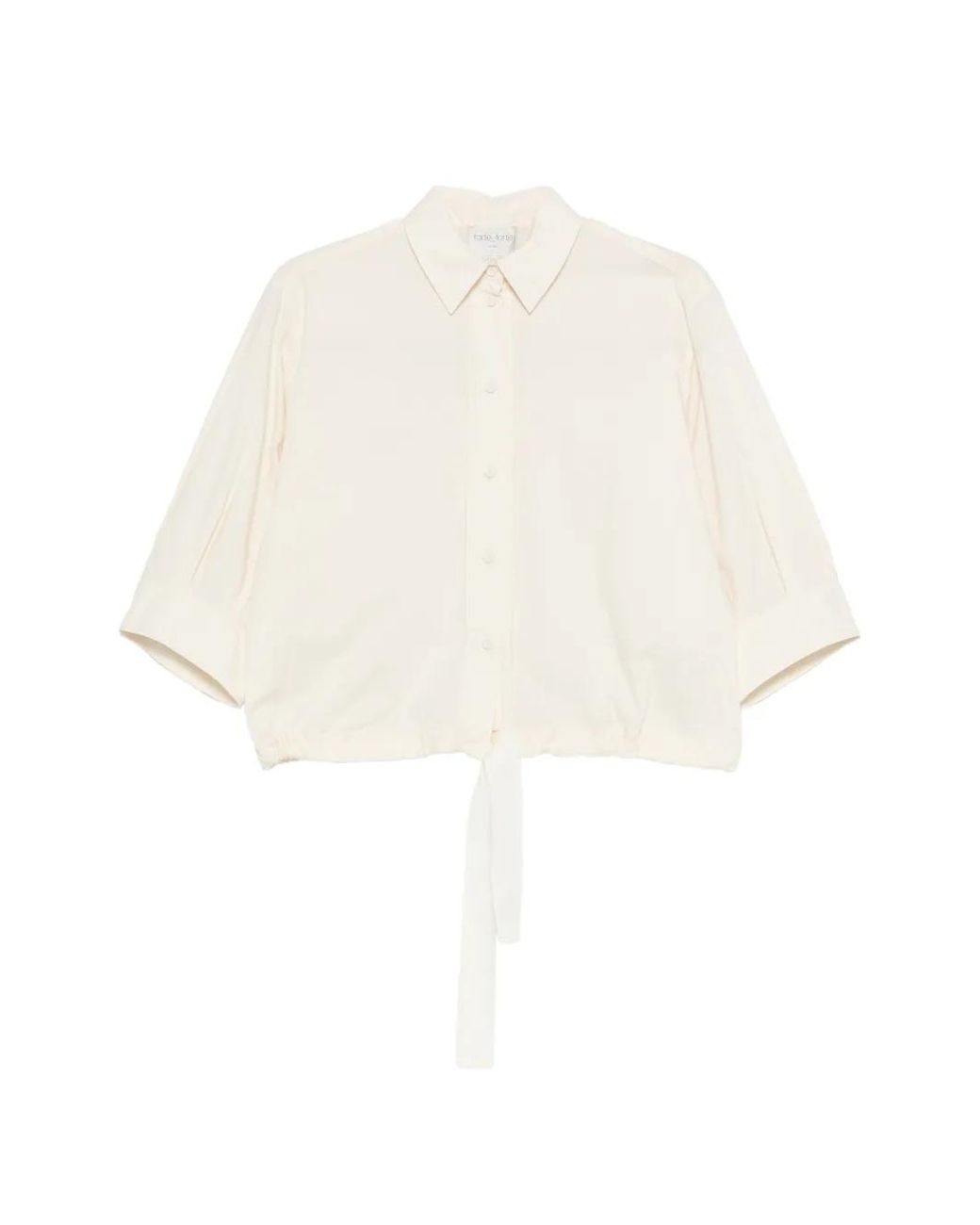Forte_forte White Drawstring-Hem Shirt
