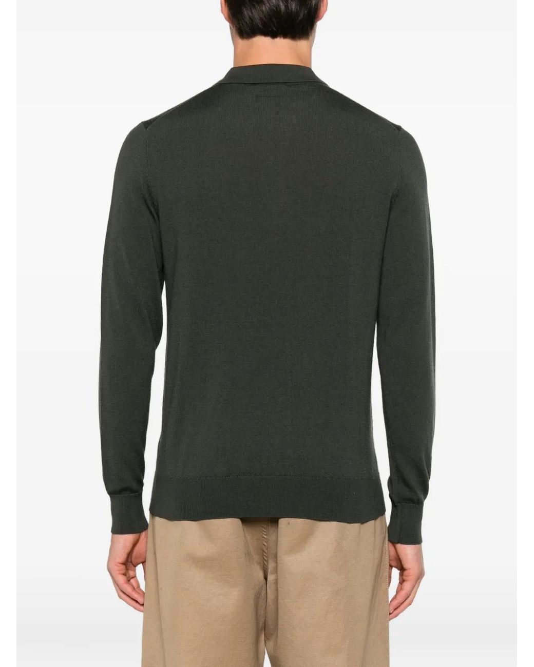 ÉPHÉMÈRE Green Long-Sleeve Polo Shirt for men