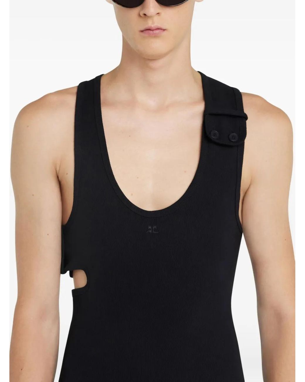 Courreges Black 90's Tank Top for men