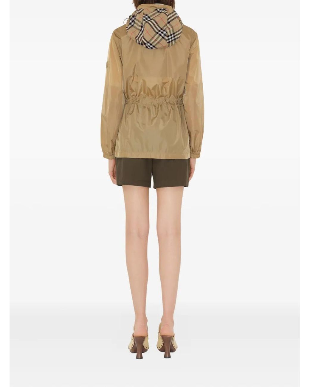 Burberry Natural Parka Mit Logo-Patch