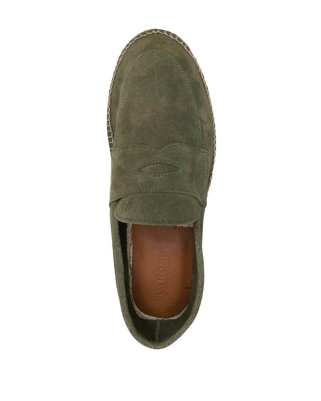 Scarosso Green Diego Jute-Sole Suede Espadrilles for men