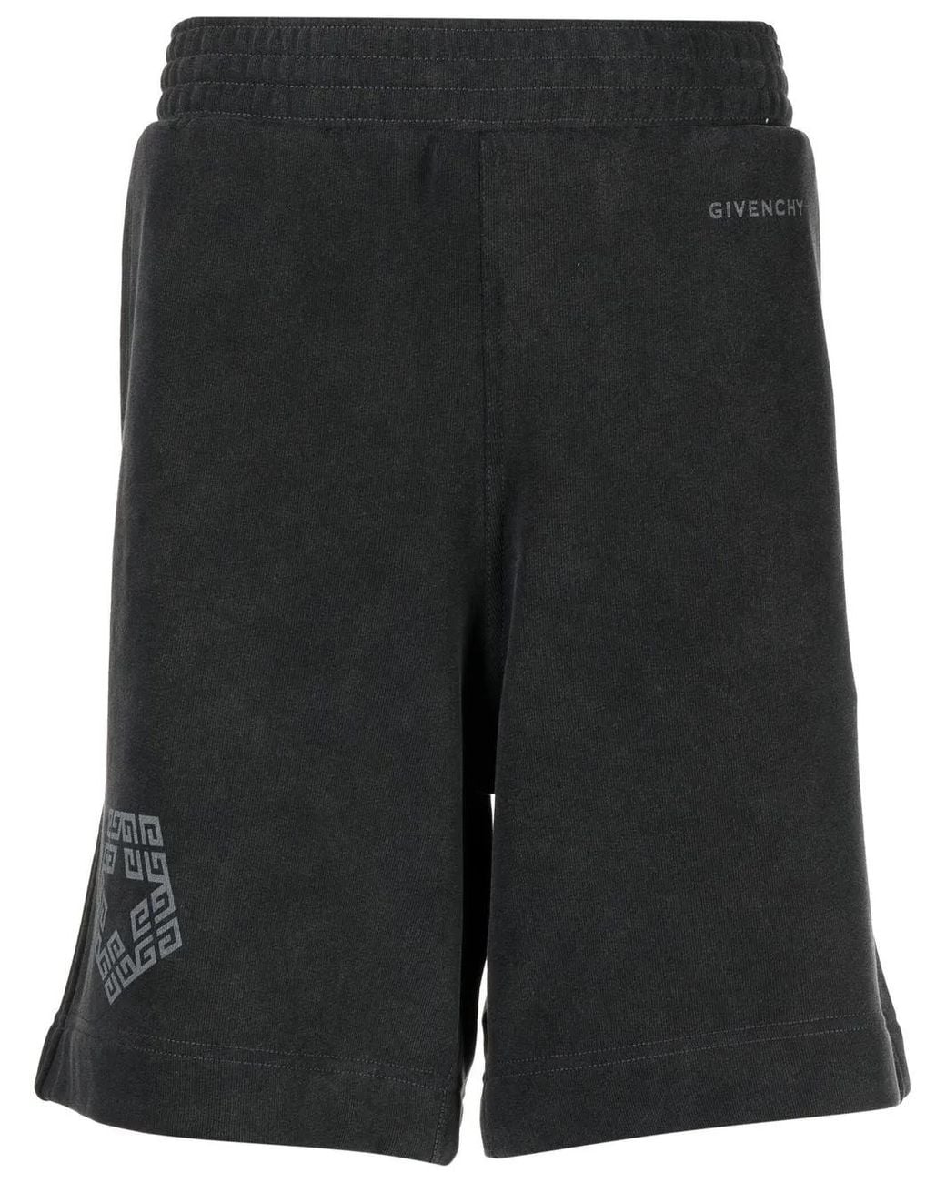 Givenchy Black 4G Star-Print Track Shorts for men