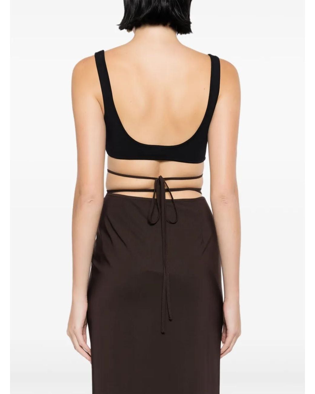 Christopher Esber Black Minuscule Ribbed Bralette Top