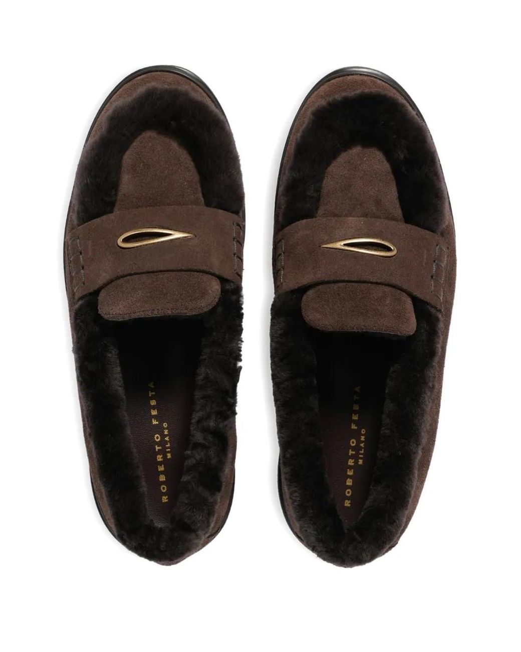 Roberto Festa Brown Fur Trim Danesa Loafers