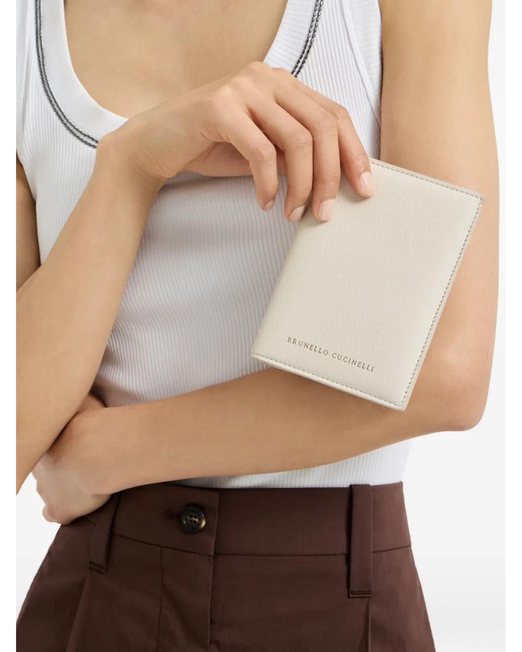 Brunello Cucinelli Natural Leather Passport Case