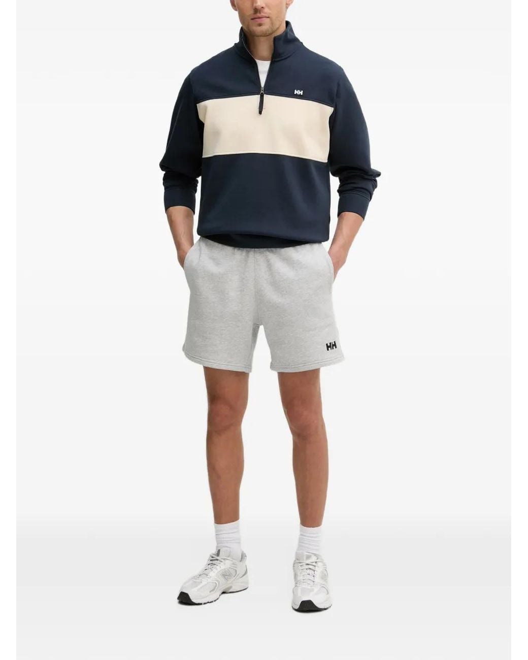 Helly Hansen Blue Colour-Block Quarter-Zip Sweater for men