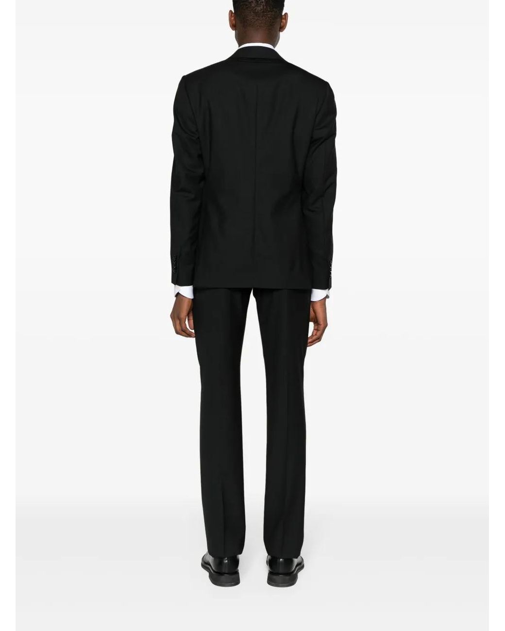 Lardini Black Single-Breasted Wool Suit for men