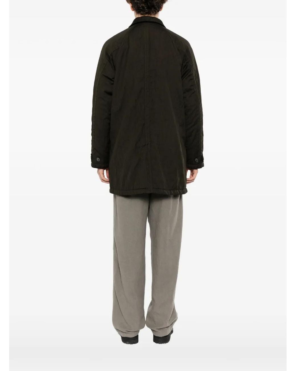 Massimo Osti Studio Black Logo-Patch Coat for men