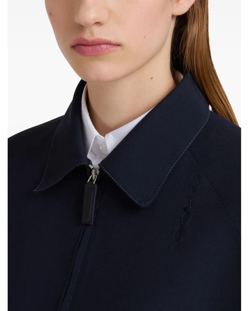Marni Blue Zip-Up Bomber Jacket