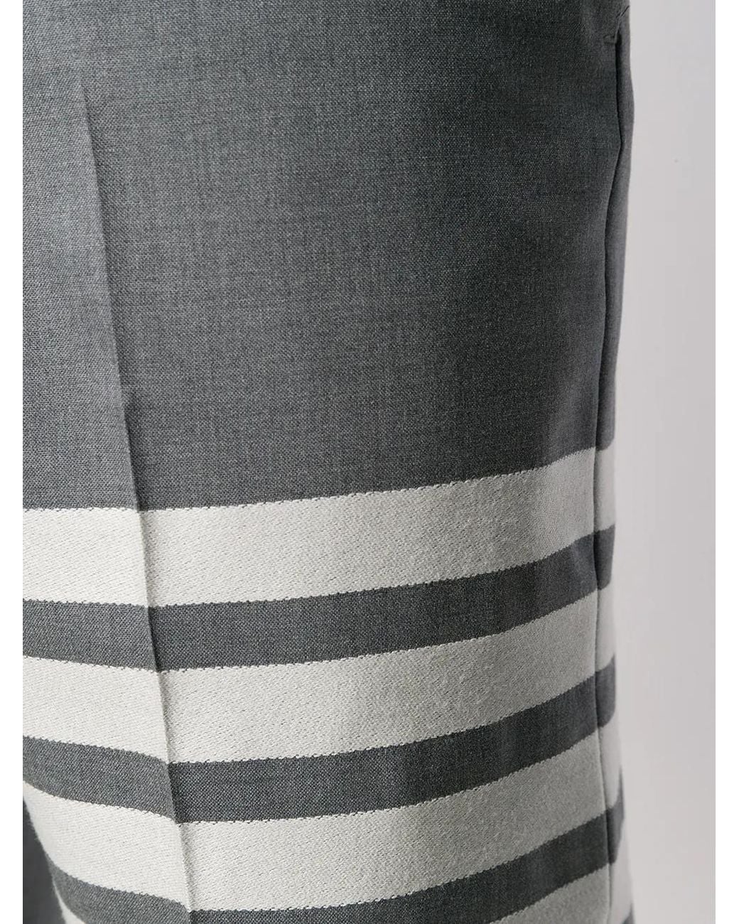 Thom Browne 4-Bar Geweven Broek in het Gray voor heren