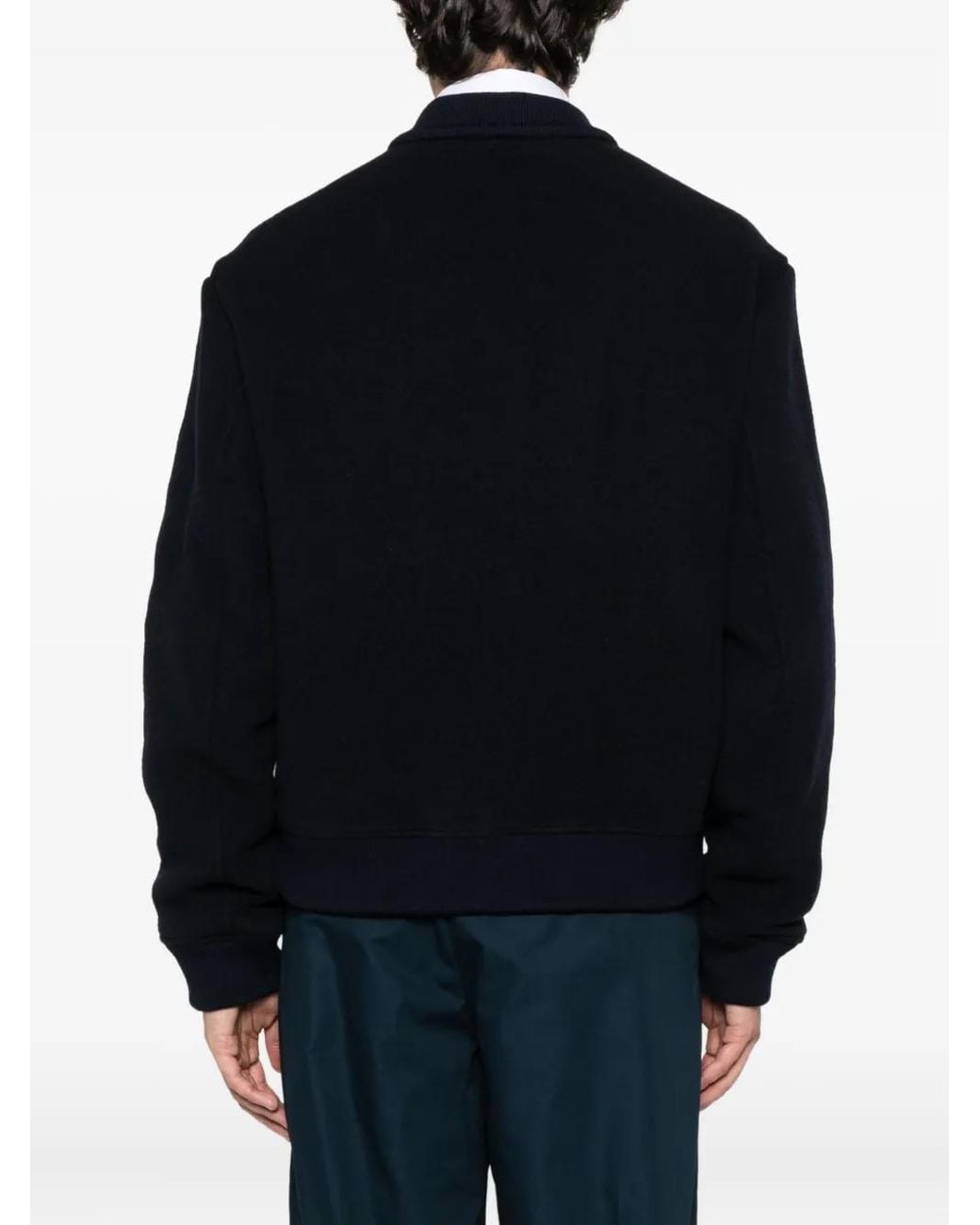 Etro Black Embroidered Bomber Jacket With Zip Closure for men