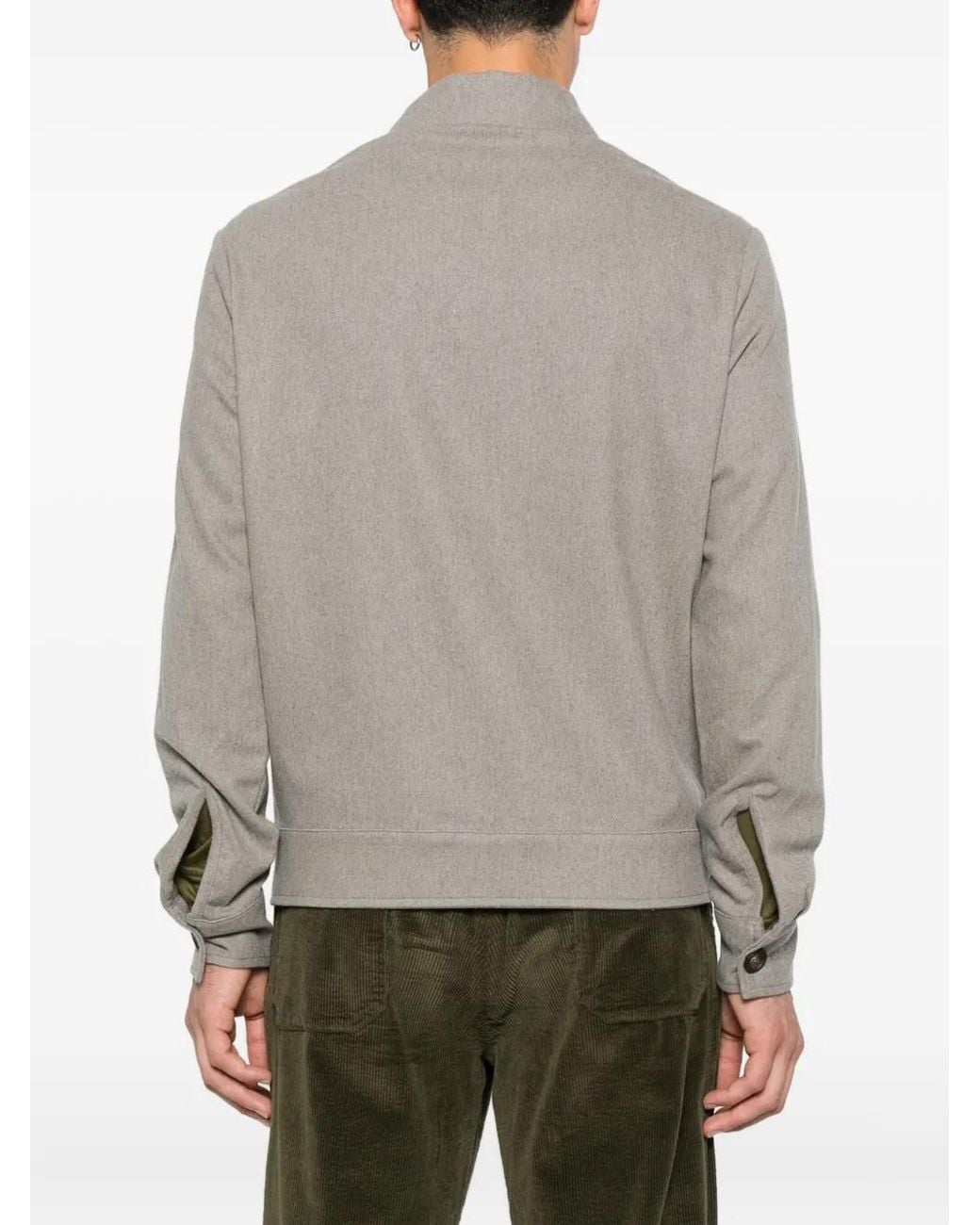 Eleventy Gray Button-Fastening Flap-Pocket Jacket for men