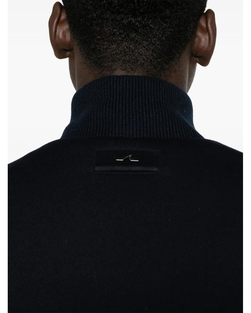 Paul & Shark Black Cashmere High-Neck Jacket for men