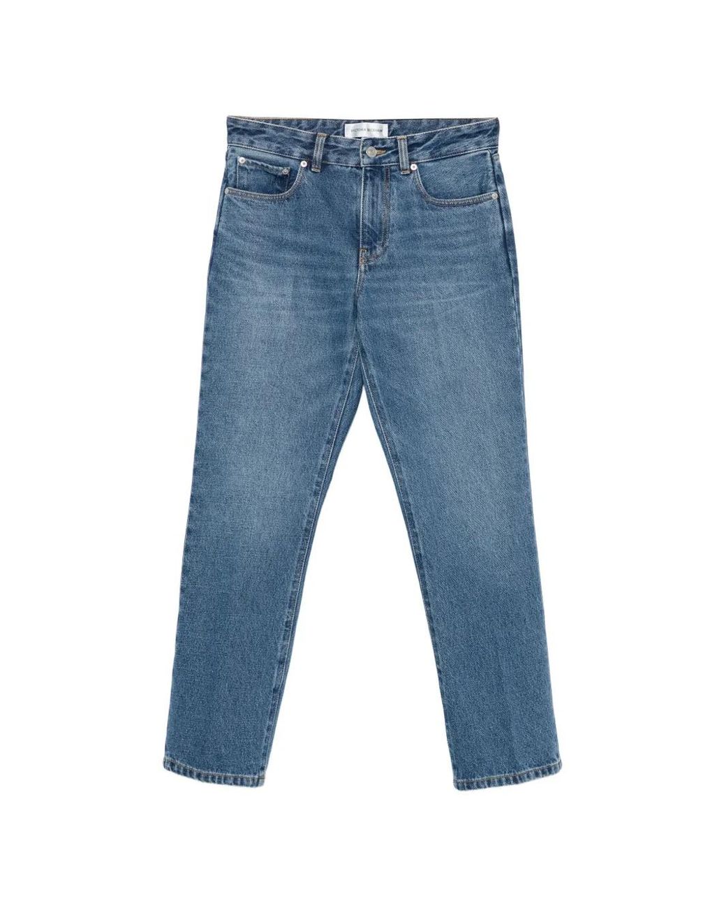 Victoria Beckham Blue Straight-Leg Jeans