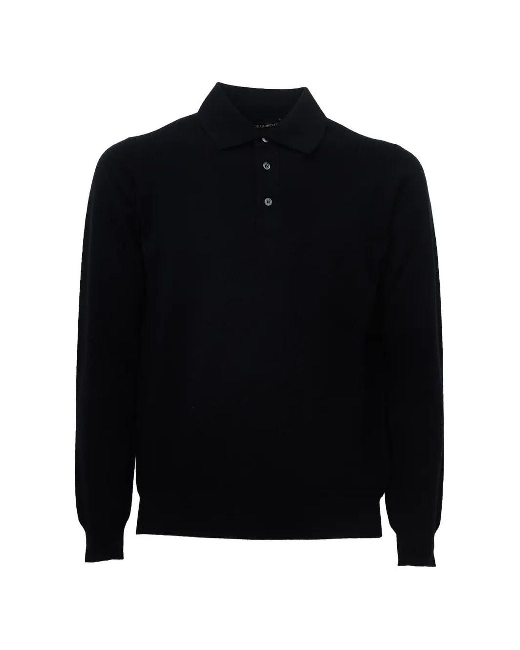 FILIPPO DE LAURENTIIS Black Long-Sleeve Polo Shirt for men