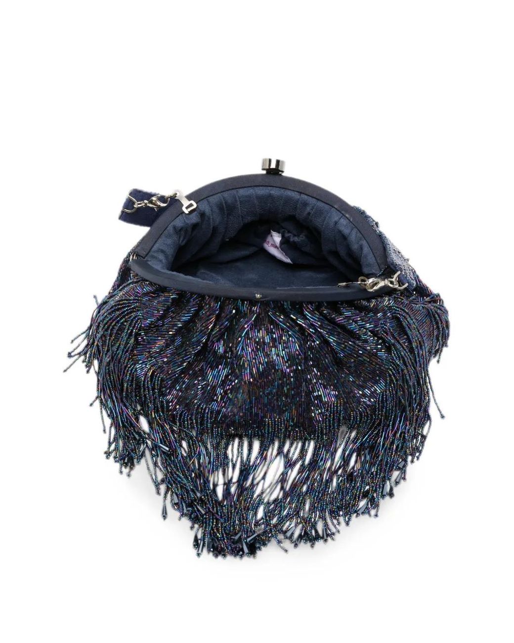 SLO_HAND_MADE Blue Firante Fringe-Trimmed Clutch Bag