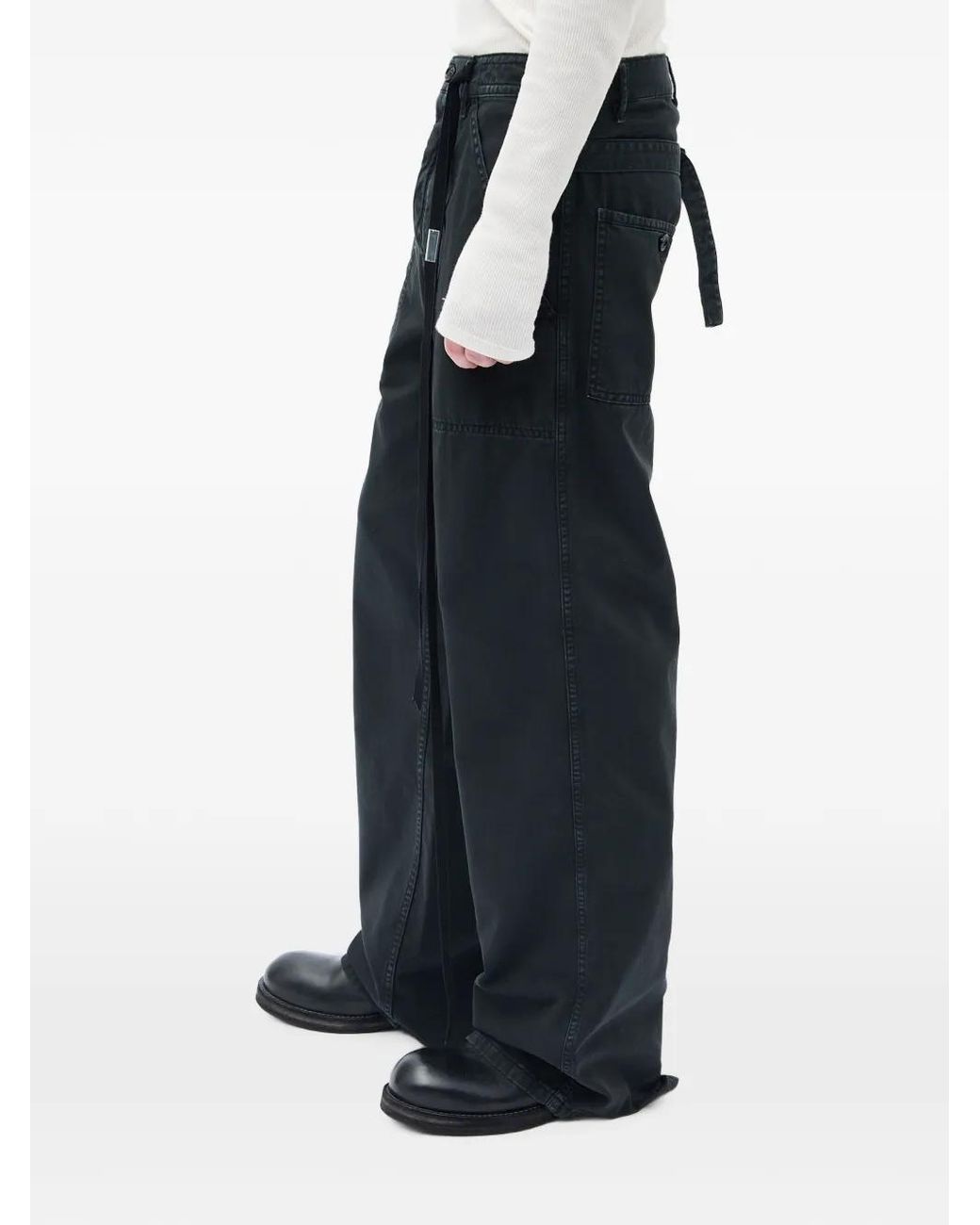 Ann Demeulemeester Black Monder Drawstring Trousers for men