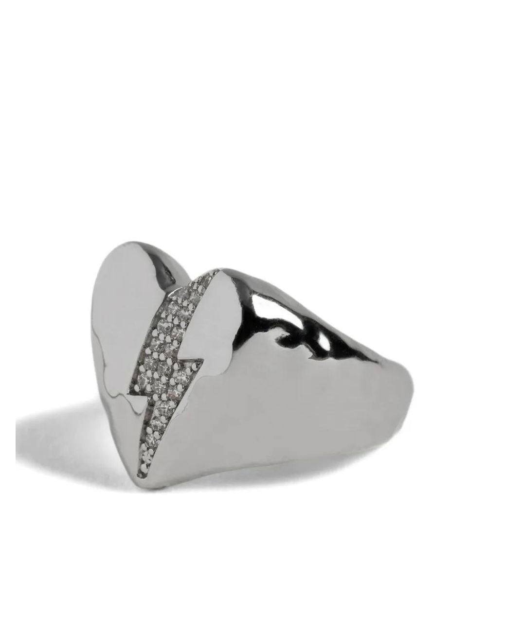 Zadig & Voltaire White Heartbreaker Flash Ring