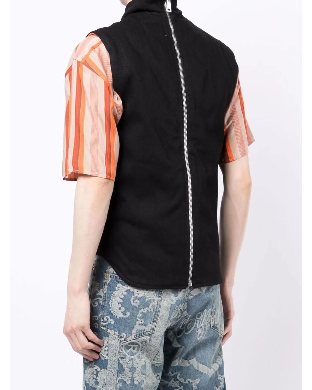 (DI)VISION Black Logo-Patch Zip-Up Gilet for men