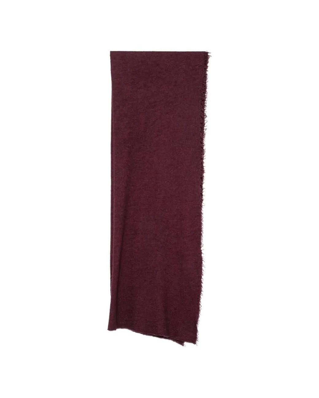 Faliero Sarti Purple Frayed-Edge Scarf