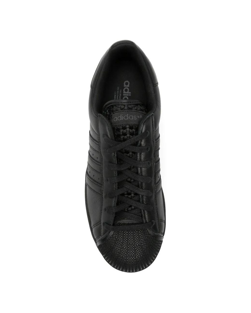 Adidas Black Superstar Lace-Up Sneakers