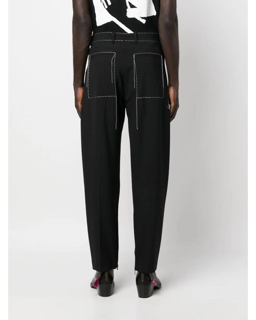 Off-White c/o Virgil Abloh Black Stitch Tailored Trousers for men