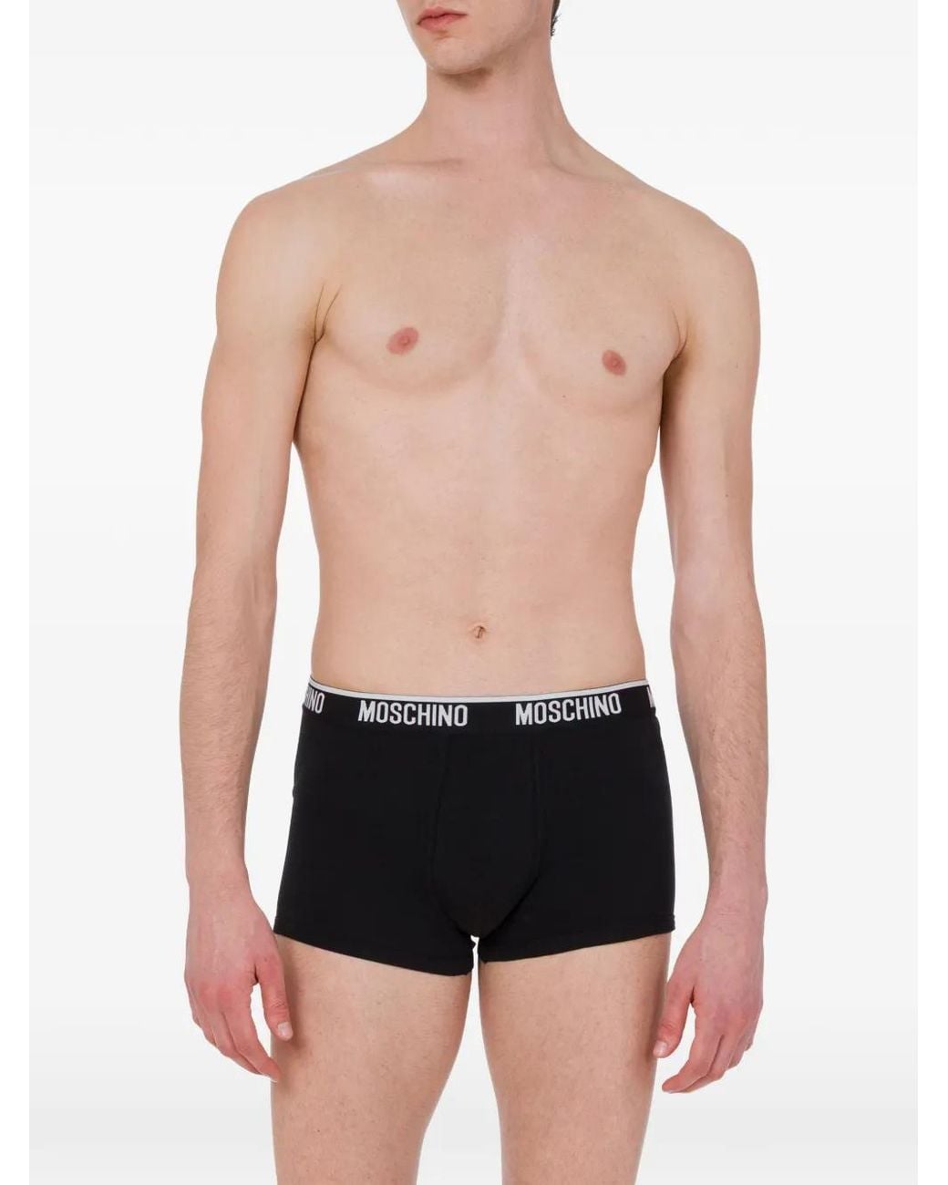 Moschino Black Logo-Waistband Boxers for men