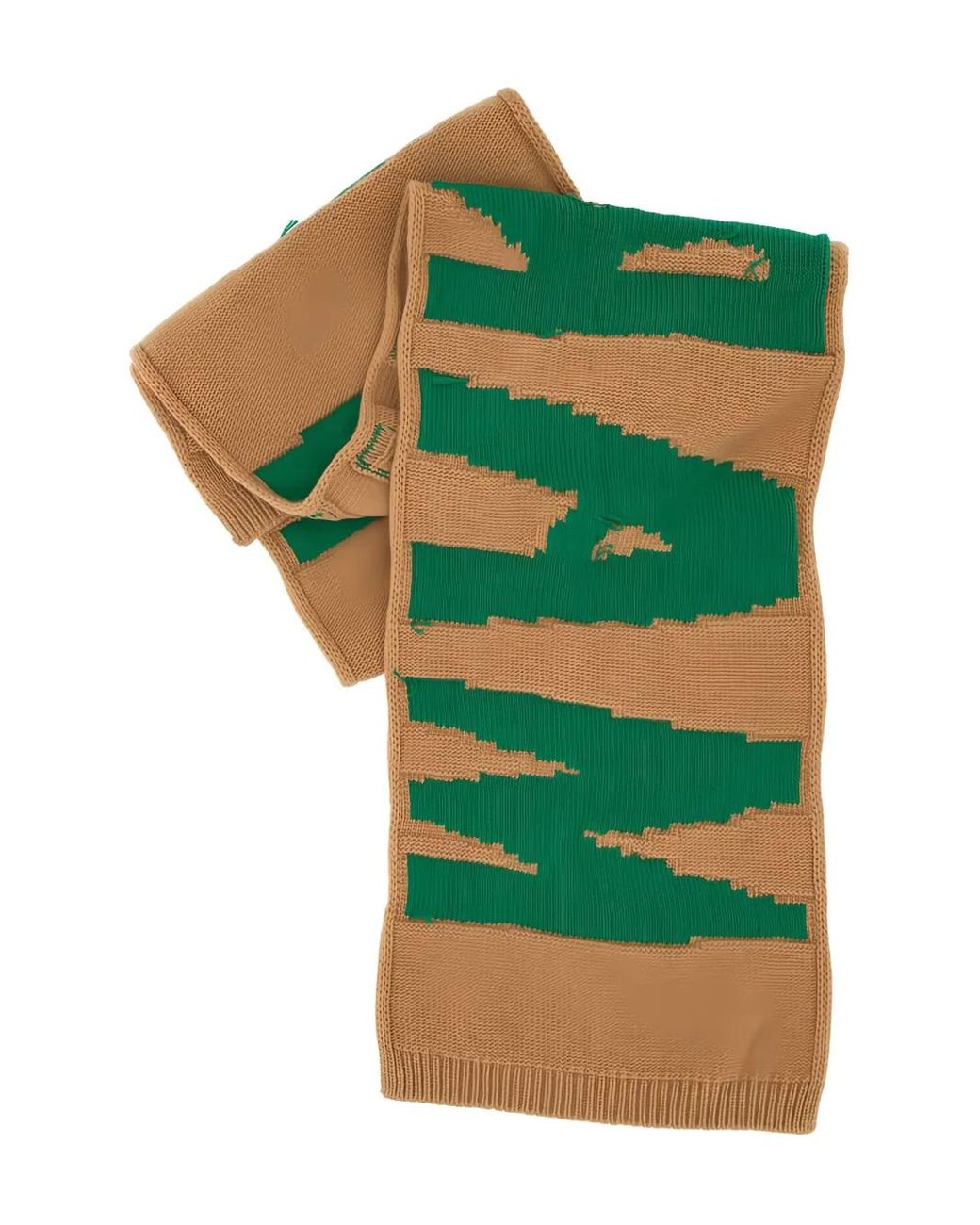 Marni Green Embroidered-Logo Knit Scarf for men