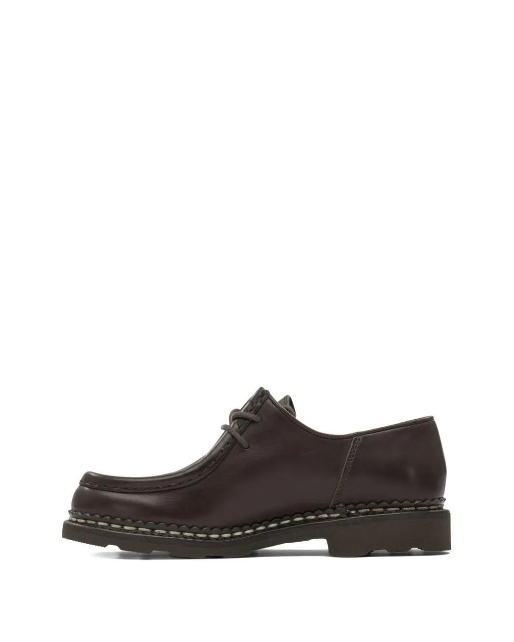 Paraboot Brown Leather Lace-Up Loafers for men