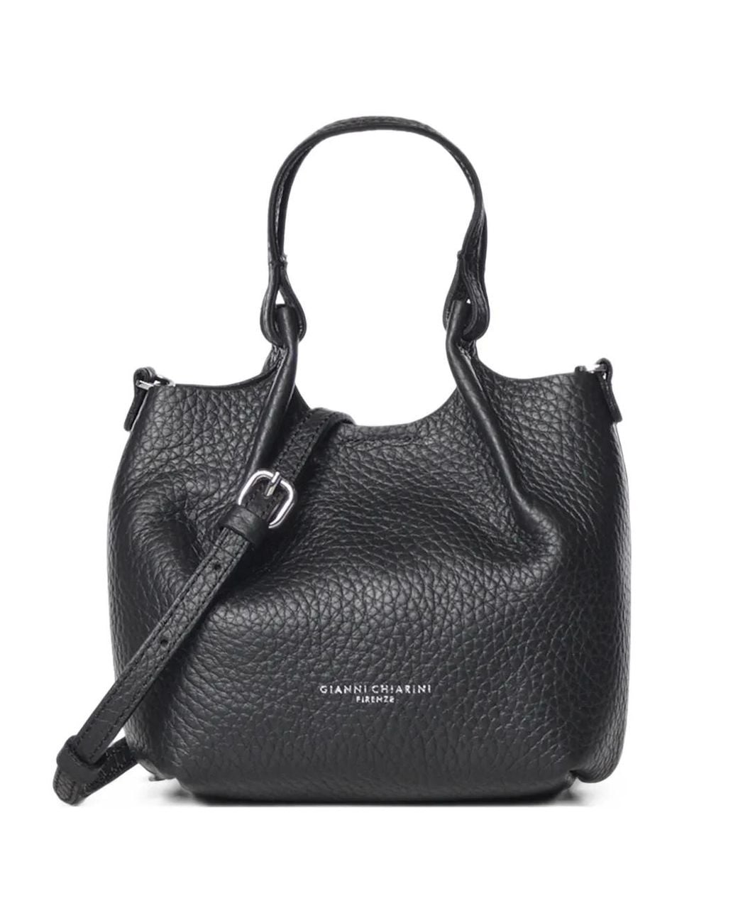 Gianni Chiarini Black Small Dua Grained Handbag