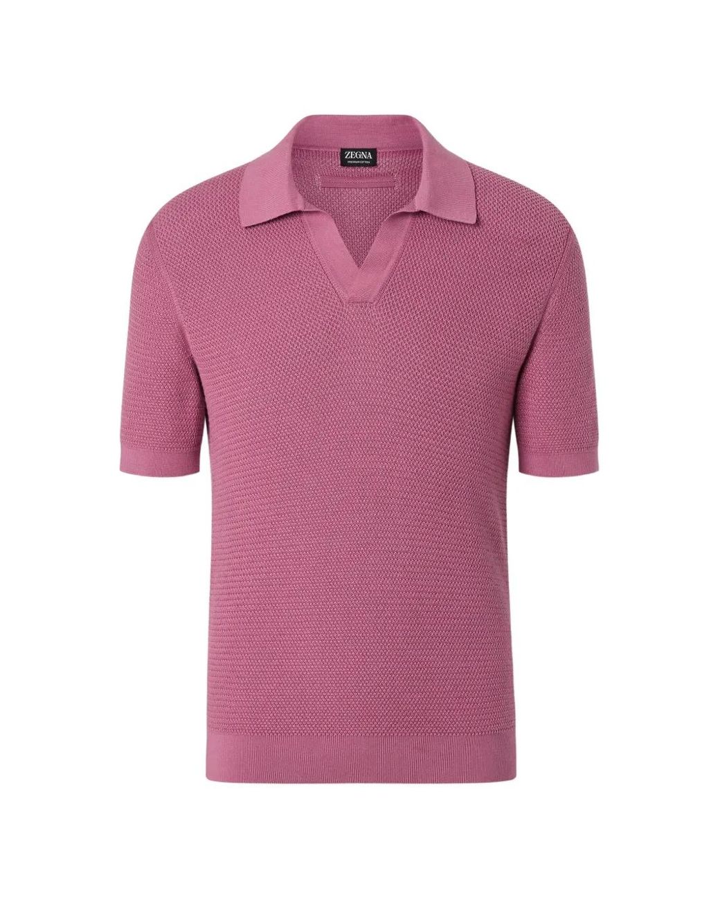 Zegna Pink Premium Cotton Polo Shirt for men