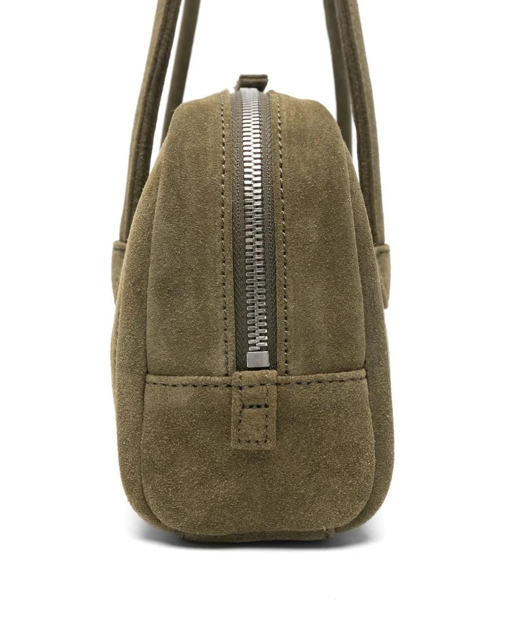 MARGE SHERWOOD Green Logo-Embossed Suede Tote Bag