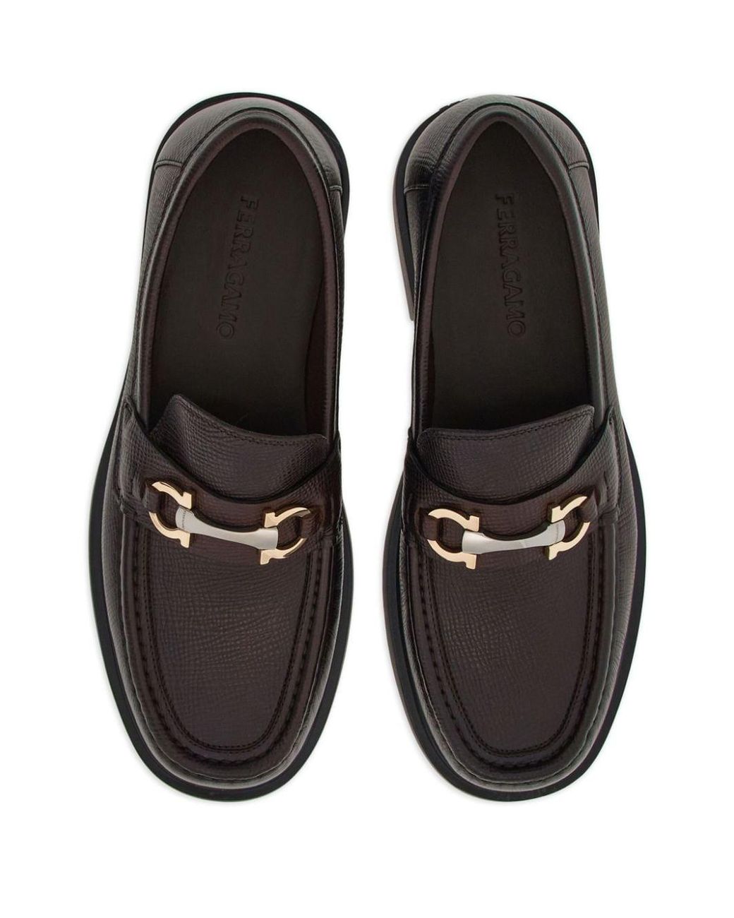 Ferragamo Gancini buckle Leather Moccasins in Black for Men Lyst UK