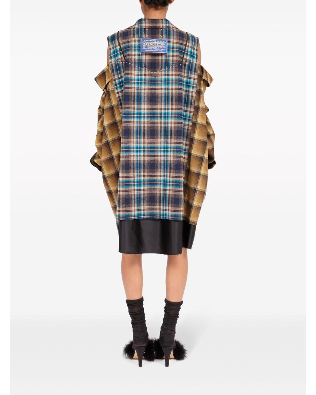 Maison Margiela Pendleton シャツドレス メタリック | Lyst Maison Margiela Pendleton シャツドレス メタリック | Lyst