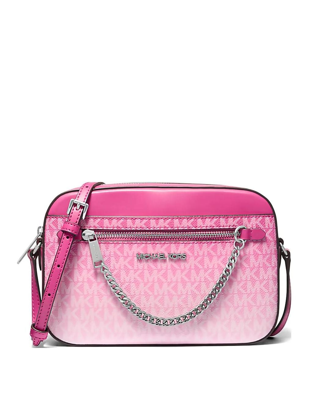 Michael Kors Pink Large Jet Set Chain Cross Body Bag