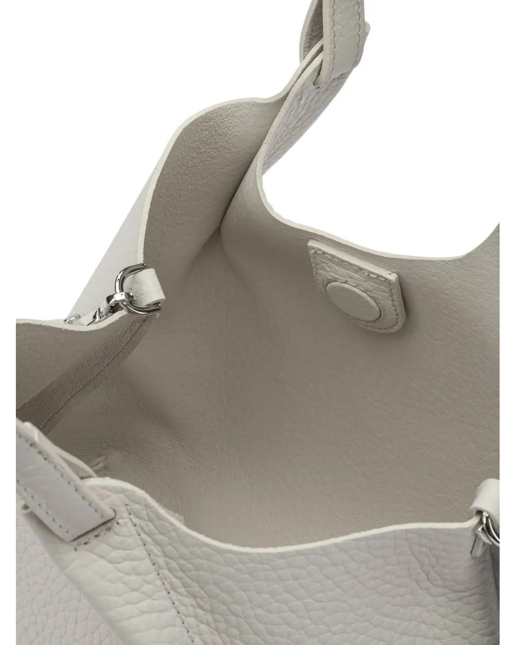 Gianni Chiarini White Pebbled-Leather Tote Bag