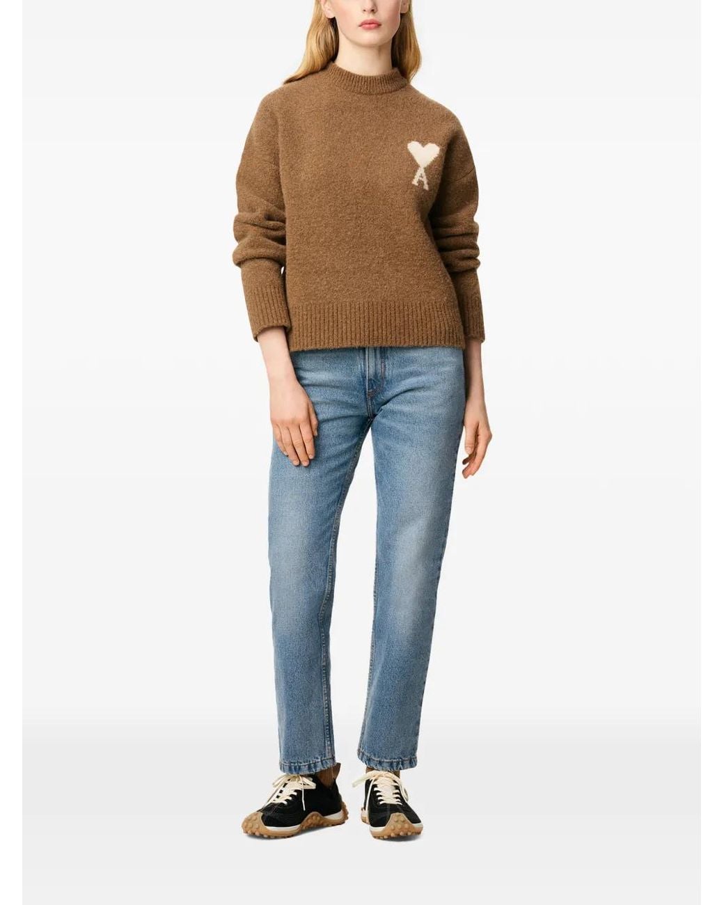 AMI Blue Imperial Cotton Patch Jeans