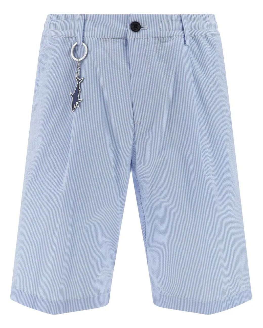 Paul & Shark Blue Cotton Bermuda Shorts for men