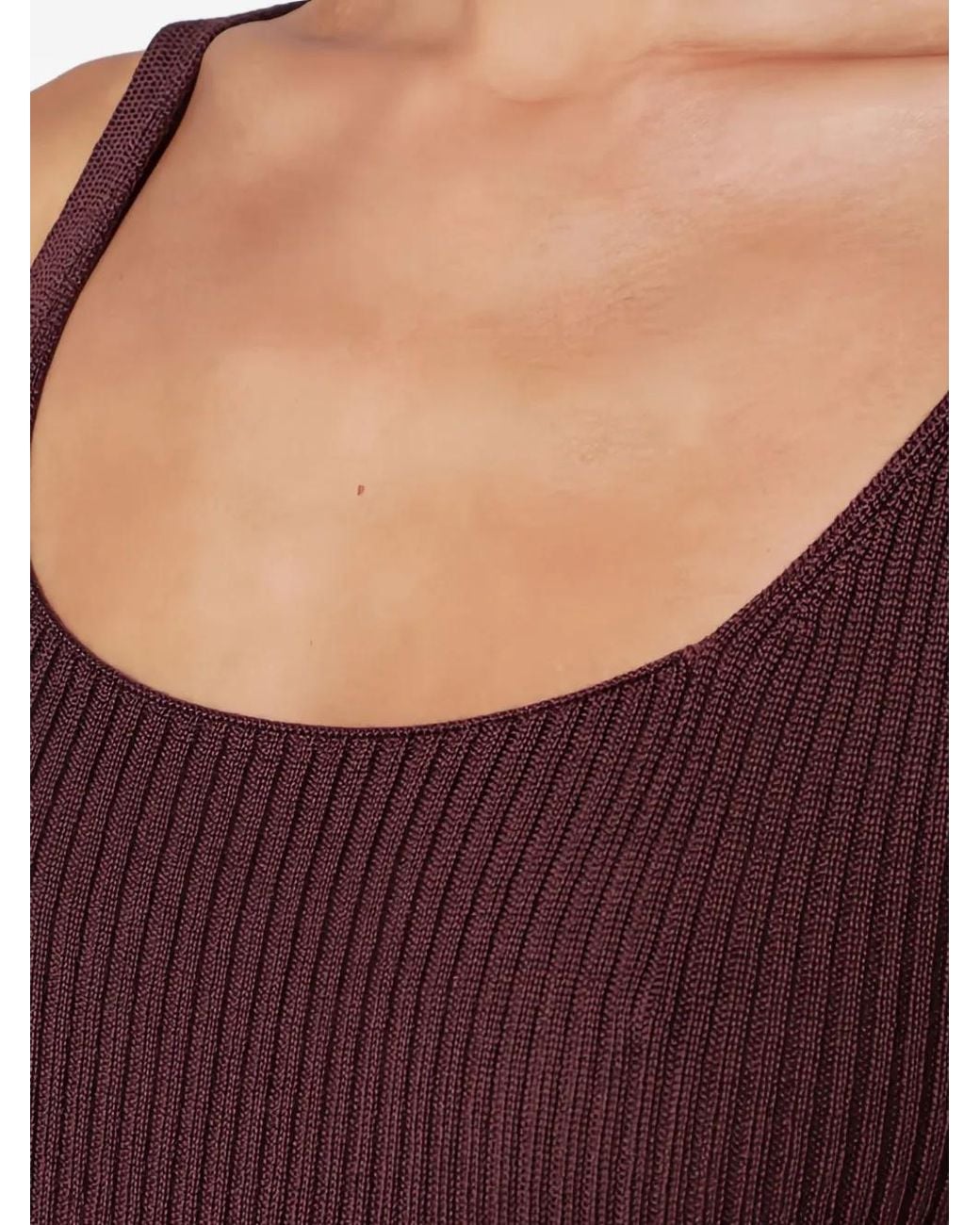 Roberto Collina Purple Canotta Ribbed Top