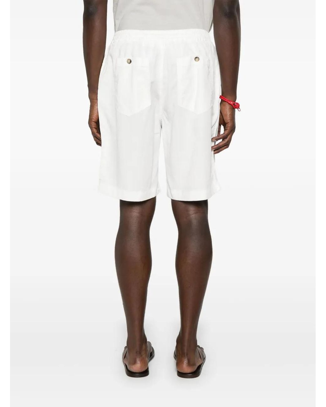 Altea White Elasticated-Waistband Shorts for men