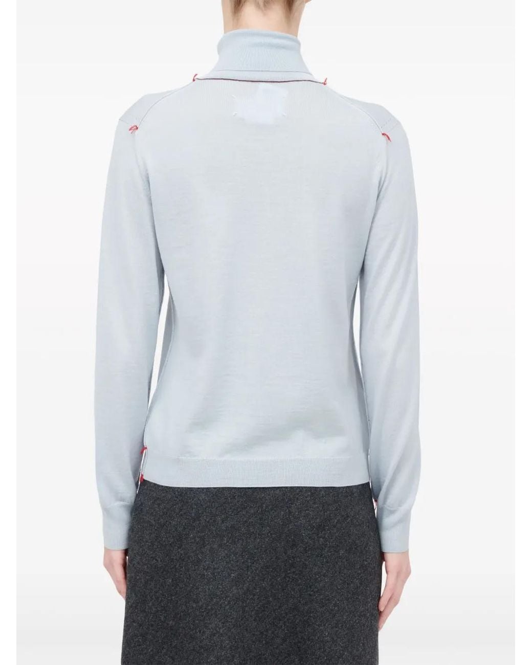 Maison Margiela Blue Roll-neck Wool Jumper